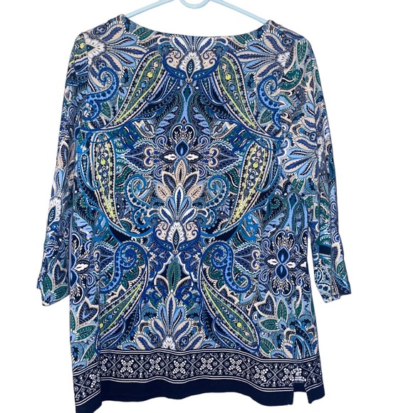 Rafaella Women's Large 3/4 Sleeve Multicolor Shirt - Picture 5 of 6